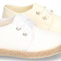 Special CEREMONY laces up shoes espadrille style with ties closure.