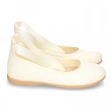 Silk Canvas CEREMONY ballet flat shoes dancer style.