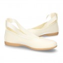 Silk Canvas CEREMONY ballet flat shoes dancer style.