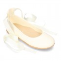 Silk Canvas CEREMONY ballet flat shoes dancer style.