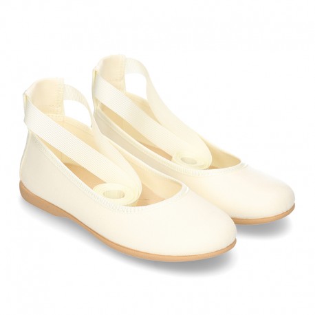 Silk Canvas CEREMONY ballet flat shoes dancer style.