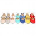 New Spring summer canvas ballet flat angel style.