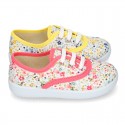 Cotton canvas Bamba shoes with English flower design.