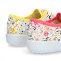 Cotton canvas Bamba shoes with English flower design.