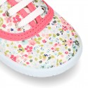 Cotton canvas Bamba shoes with English flower design.