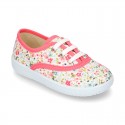 Cotton canvas Bamba shoes with English flower design.