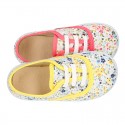 Cotton canvas Bamba shoes with English flower design.