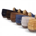 Suede leather moccasin shoes with TASSELS and driver type Outsole for toddler boys.