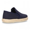 Cotton canvas SLIP ON Espadrille shoes with elastic bands for kids.