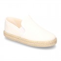 Cotton canvas SLIP ON Espadrille shoes with elastic bands for kids.