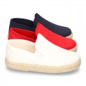 Cotton canvas SLIP ON Espadrille shoes with elastic bands for kids.