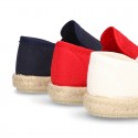 Cotton canvas SLIP ON Espadrille shoes with elastic bands for kids.