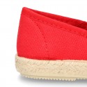 Cotton canvas SLIP ON Espadrille shoes with elastic bands for kids.