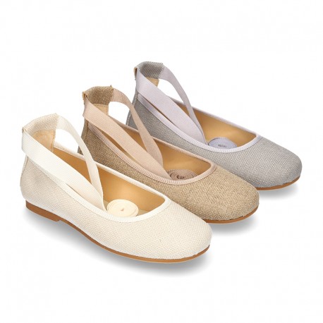 LINEN CEREMONY Ballet flats dancer style.