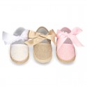 BABY metal linen espadrille shoes valenciana style.