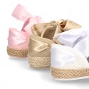 BABY metal linen espadrille shoes valenciana style.