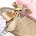 BABY metal linen espadrille shoes valenciana style.