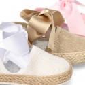 BABY metal linen espadrille shoes valenciana style.