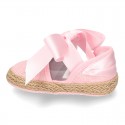 BABY metal linen espadrille shoes valenciana style.