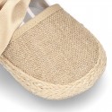 BABY metal linen espadrille shoes valenciana style.