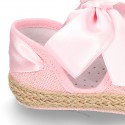 BABY metal linen espadrille shoes valenciana style.