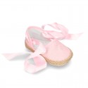 BABY metal linen espadrille shoes valenciana style.