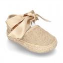 BABY metal linen espadrille shoes valenciana style.