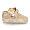 BABY metal linen espadrille shoes valenciana style.