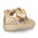 BABY metal linen espadrille shoes valenciana style.