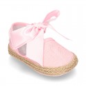 BABY metal linen espadrille shoes valenciana style.