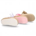 BABY metal linen espadrille shoes valenciana style.