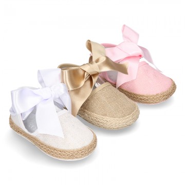 BABY metal linen espadrille shoes valenciana style.