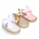 BABY metal linen espadrille shoes valenciana style.