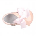 Soft Patent leather Little Mary Jane shoes for baby with ribbon.