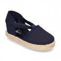 Cotton Canvas Girl Valenciana style espadrille shoes.