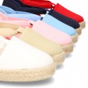 Cotton Canvas Girl Valenciana style espadrille shoes.