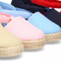 Cotton Canvas Girl Valenciana style espadrille shoes.