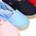 Cotton Canvas Girl Valenciana style espadrille shoes.