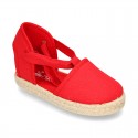 Cotton Canvas Girl Valenciana style espadrille shoes.