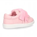 New FASHION pink Nappa leather Tennis shoes TIES closure.