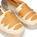 Cotton leather espadrilles shoes GOYESCA style.