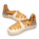 Cotton leather espadrilles shoes GOYESCA style.