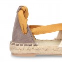 Cotton leather espadrilles shoes GOYESCA style.