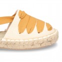 Cotton leather espadrilles shoes GOYESCA style.