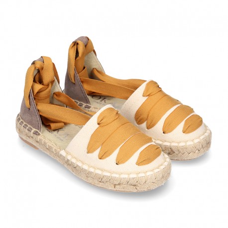 Cotton leather espadrilles shoes GOYESCA style.