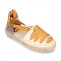 Cotton leather espadrilles shoes GOYESCA style.