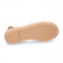 Cotton leather espadrilles shoes GOYESCA style.