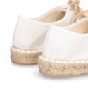 Laces up espadrille shoes in WHITE cotton canvas.