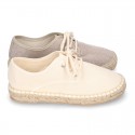 Cotton canvas Laces up espadrille shoes.