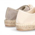 Cotton canvas Laces up espadrille shoes.